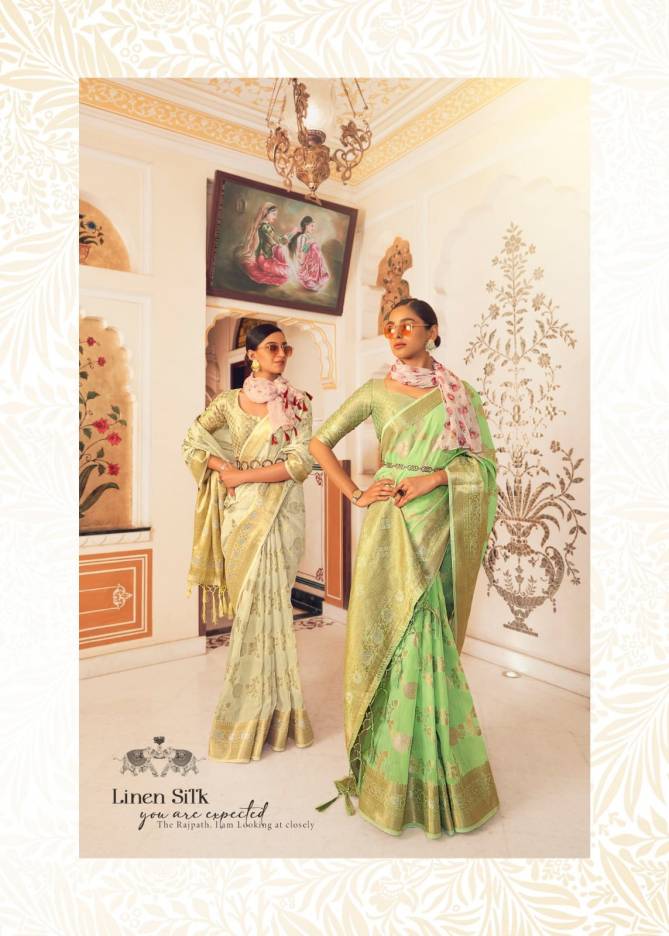 Rajpath Allin Linen Fancy Heavy Designer Exclusive Wear Weaving Saree Collection